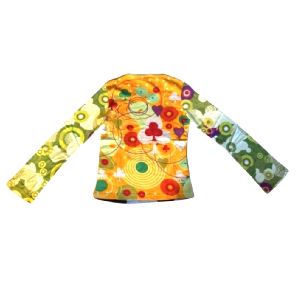 NWT Vintage Y2K Hayes Top Long Flare Sleeve Custo Barcelona T-shirt Graphic - Picture 2 of 7